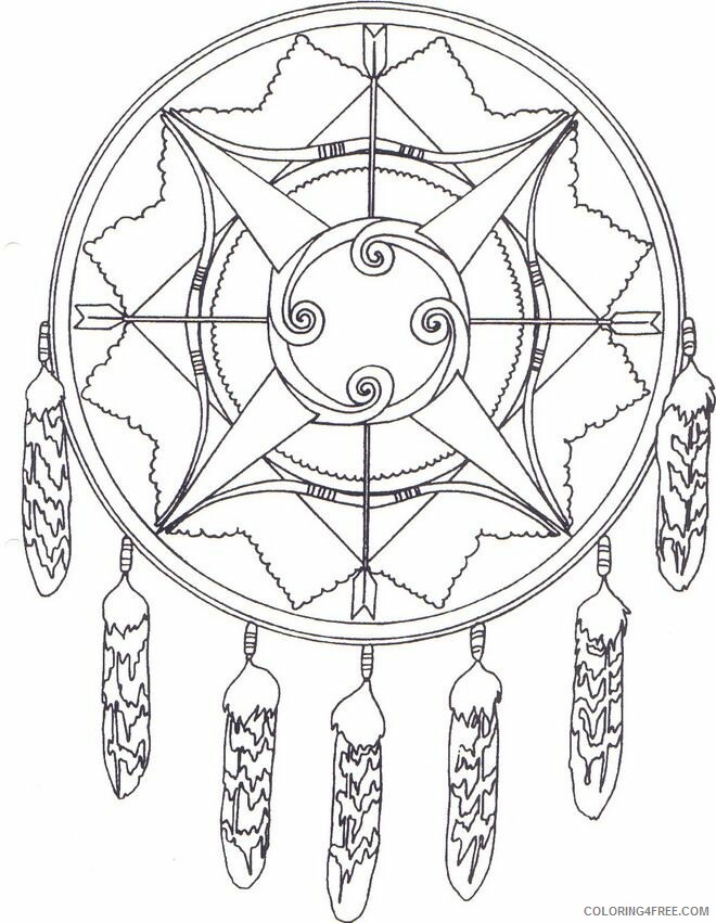 Native American Coloring Pages for boys Dreamcatcher Printable 2020 0679 Coloring4free