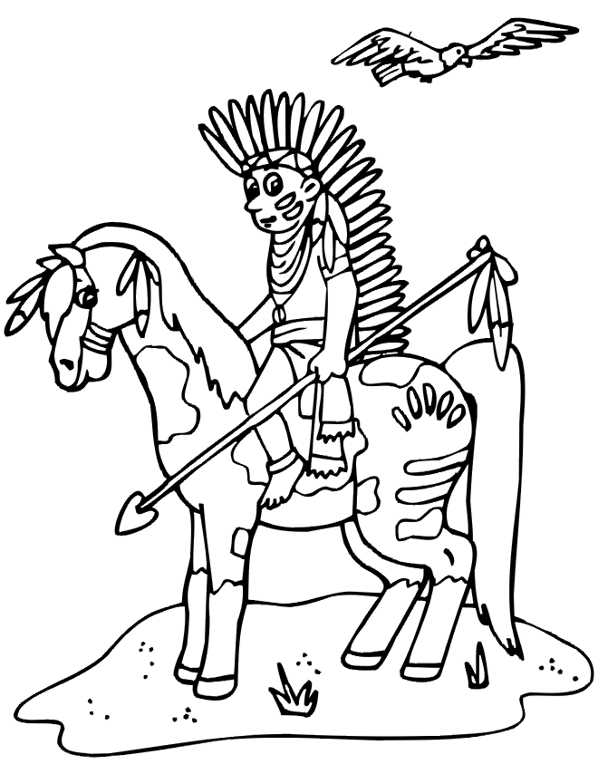 Native American Coloring Pages for boys Horse Native American Printable 2020 0684 Coloring4free