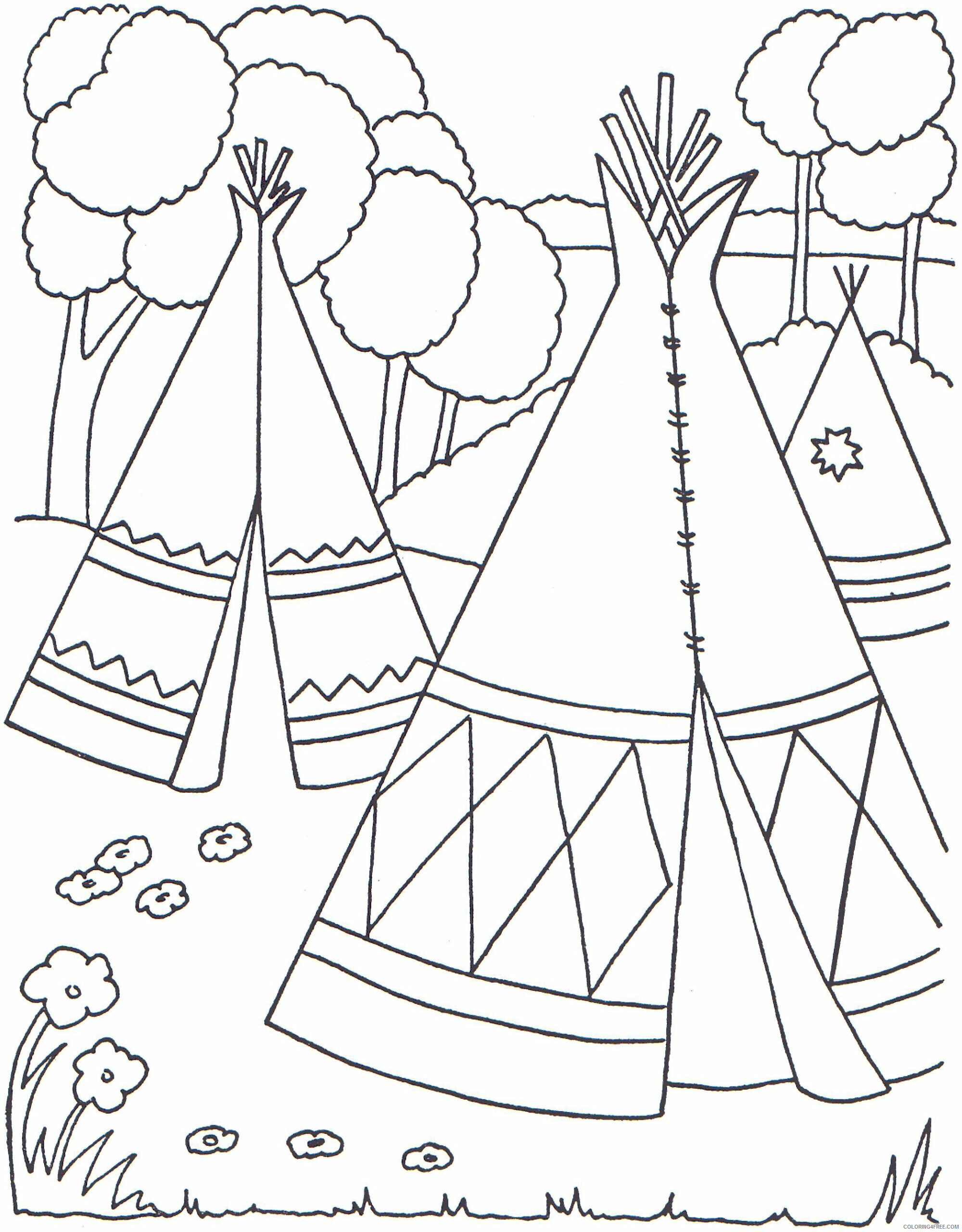 Native American Coloring Pages for boys Village Printable 2020 0693 Coloring4free