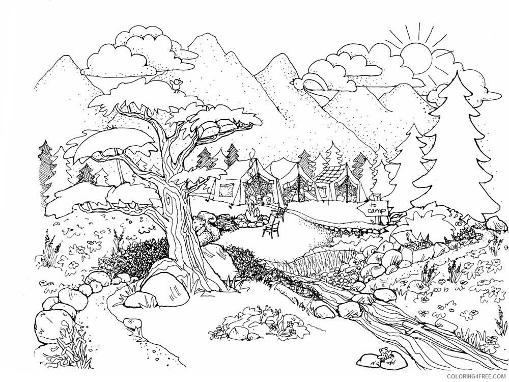 Nature Coloring Pages Adult nature for adults 12 Printable 2020 680 Coloring4free