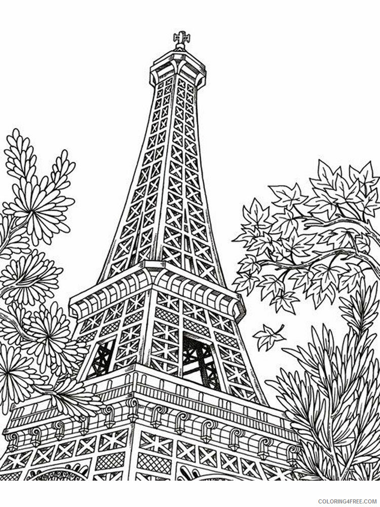 Paris Coloring Pages Cities Educational Paris 1 Printable 2020 341 Coloring4free