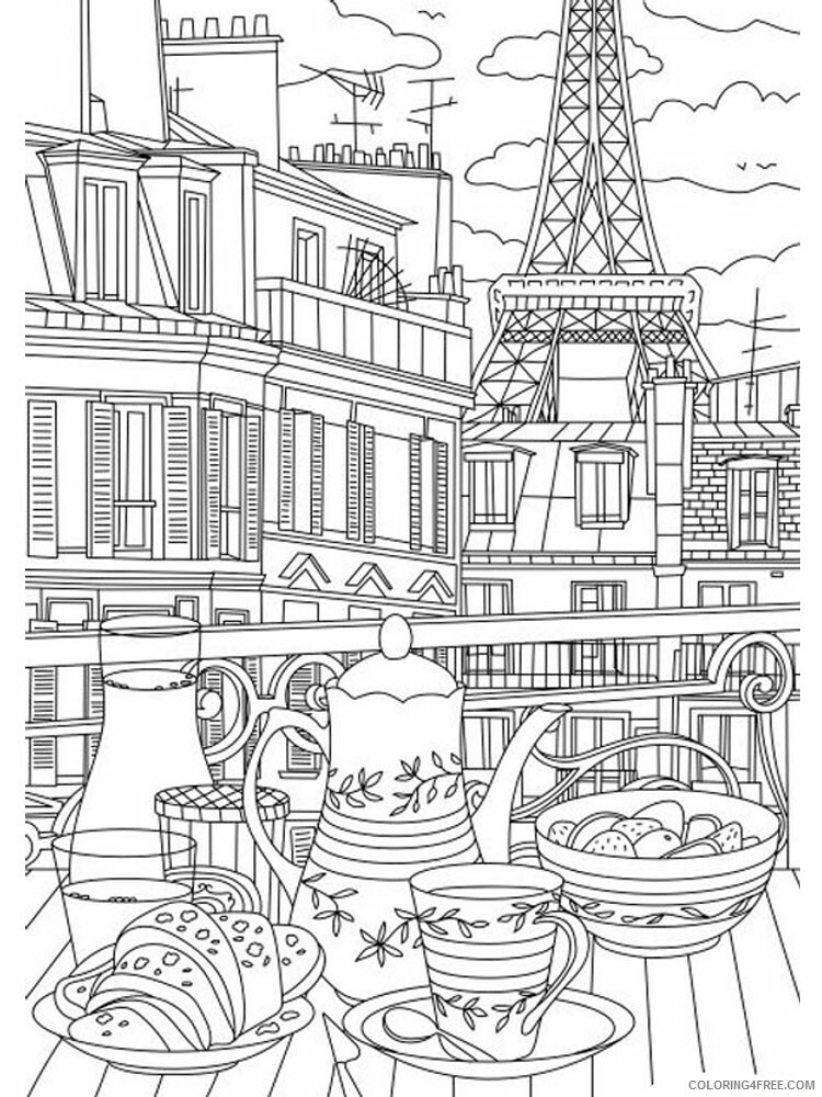 Paris Coloring Pages Cities Educational Paris 3 Printable 2020 345 Coloring4free