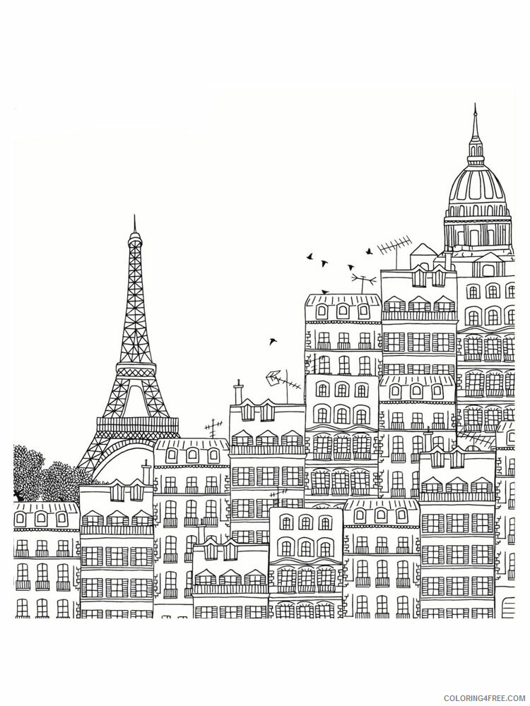Paris Coloring Pages Cities Educational Paris 5 Printable 2020 347 Coloring4free