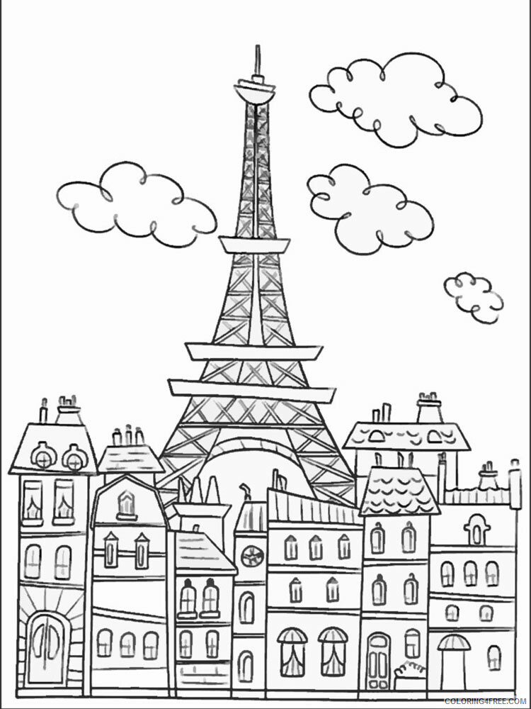 Paris Coloring Pages Cities Educational Paris 7 Printable 2020 349 Coloring4free