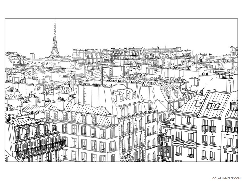 Paris Coloring Pages Cities Educational Paris 8 Printable 2020 350 Coloring4free