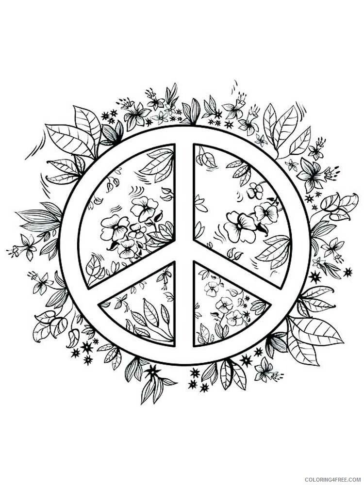 Peace Coloring Pages Adult peace 14 Printable 2020 724 Coloring4free