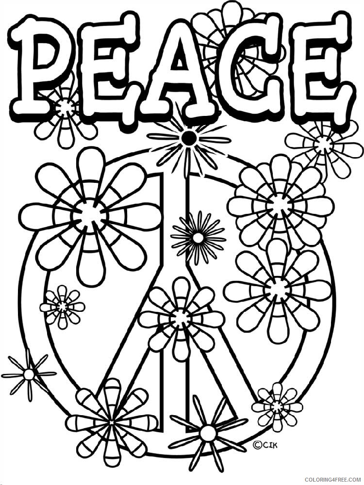 Peace Coloring Pages Adult peace 15 Printable 2020 725 Coloring4free