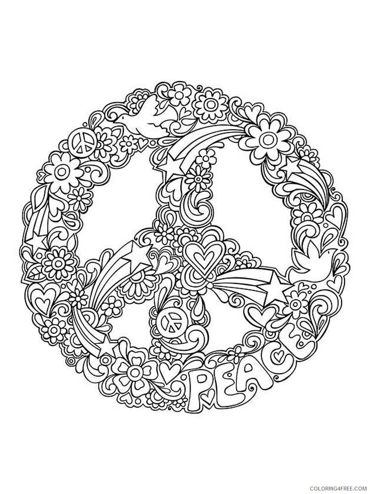 Peace Coloring Pages Adult peace 2 Printable 2020 726 Coloring4free