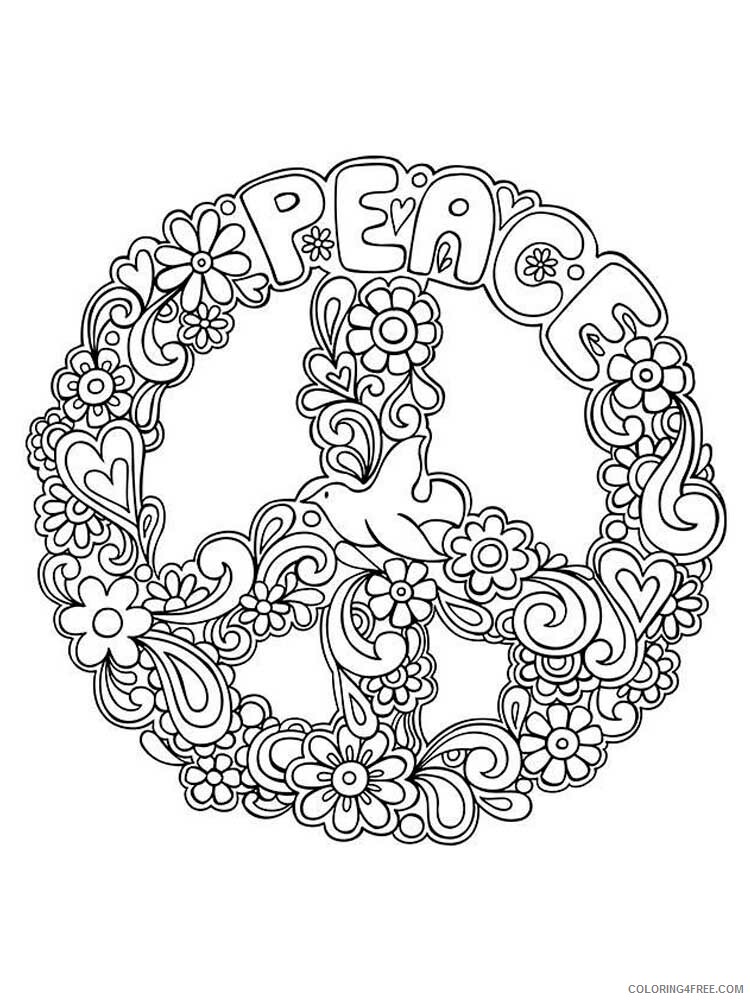 Peace Coloring Pages Adult peace 3 Printable 2020 727 Coloring4free