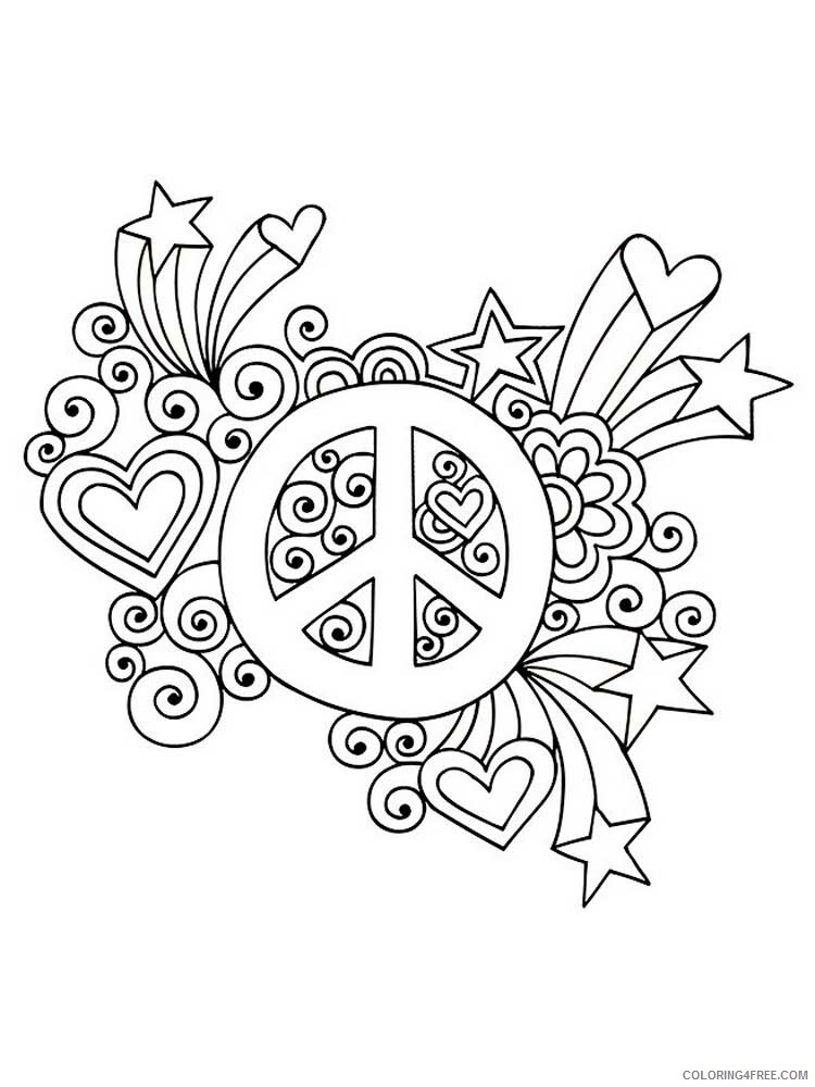 Peace Coloring Pages Adult peace 8 Printable 2020 731 Coloring4free