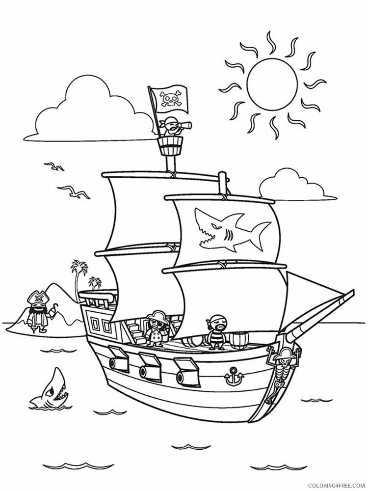 Pirate Ship Coloring Pages for boys pirate ship for boys 14 Printable 2020 0713 Coloring4free