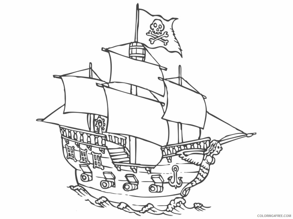 Pirate Ship Coloring Pages for boys pirate ship for boys 16 Printable 2020 0714 Coloring4free