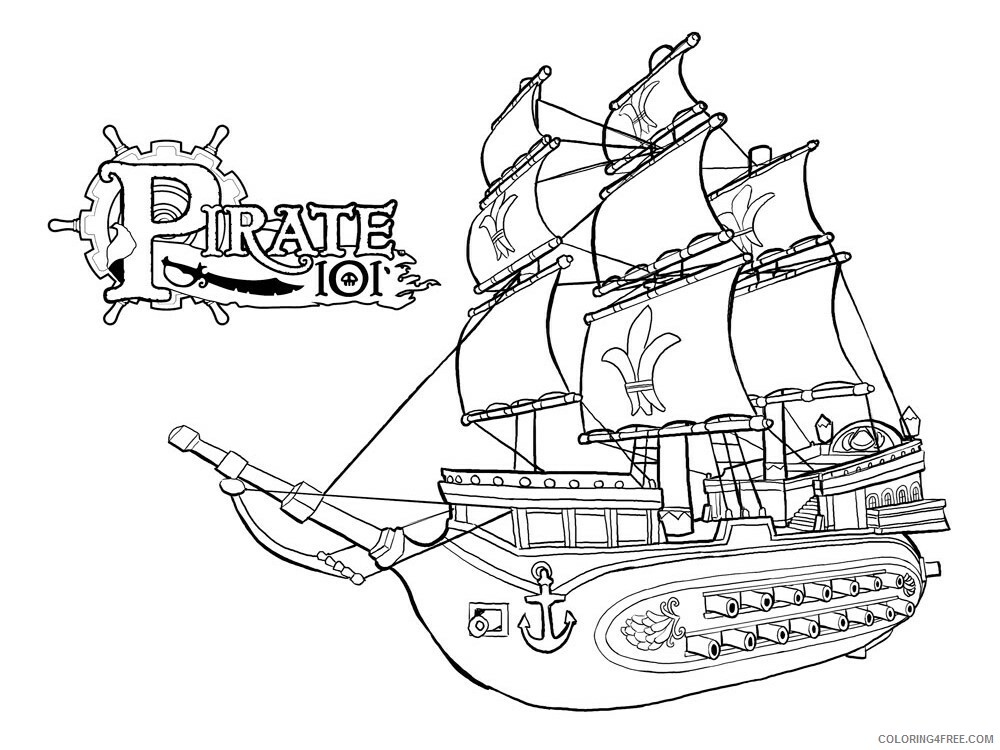 Pirate Ship Coloring Pages For Boys Pirate Ship For Boys 3 Printable 0717 Coloring4free Coloring4free Com