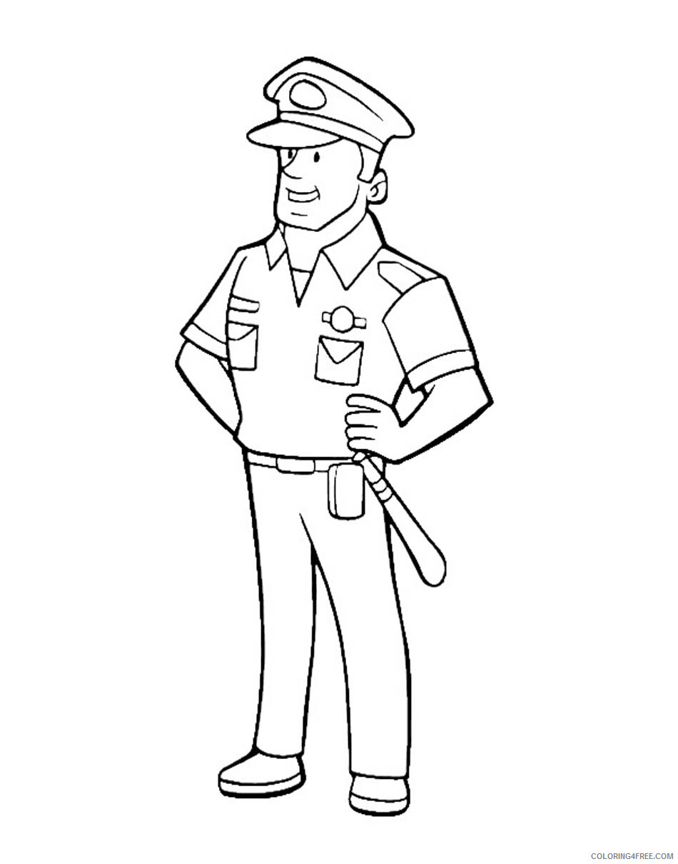 Police Coloring Pages for boys Free Policeman Printable 2020 0793 Coloring4free