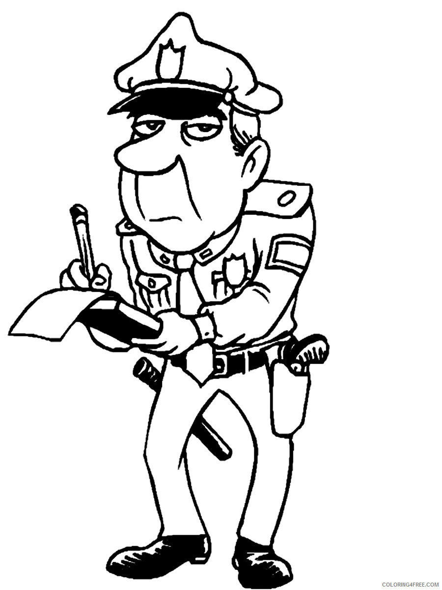 Police Coloring Pages for boys of Policeman Printable 2020 0792 Coloring4free