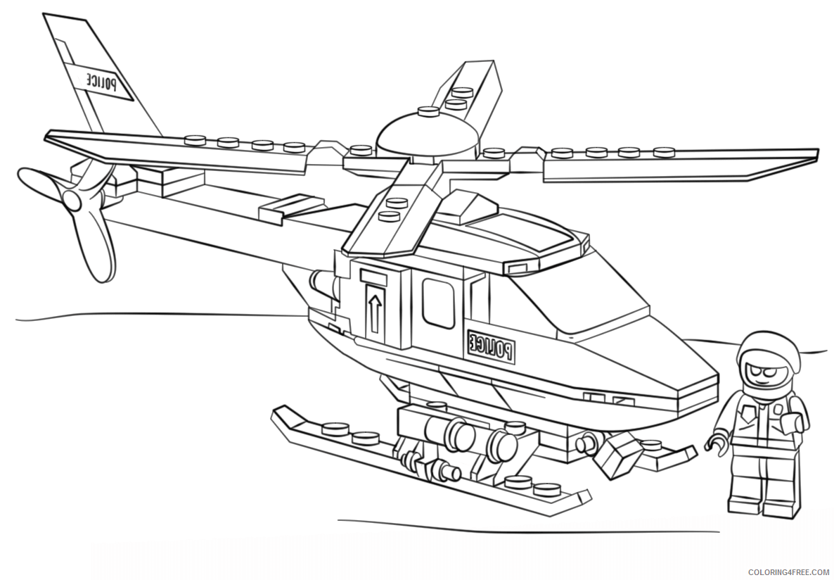 Police Helicopter Coloring Pages for boys police helicopter Printable 2020 0805 Coloring4free