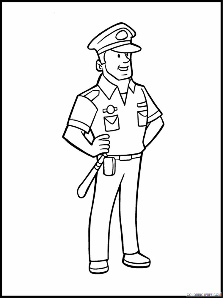 Police Officer Coloring Pages for boys police officer Printable 2020 0810 Coloring4free