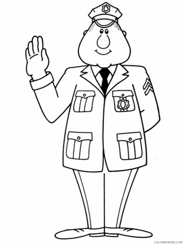 Police Officer Coloring Pages for boys police officer Printable 2020 0812 Coloring4free