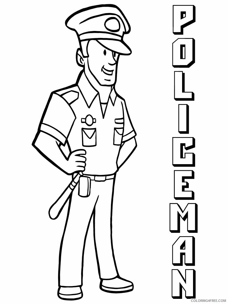 Police Officer Coloring Pages for boys police officer Printable 2020 0814 Coloring4free