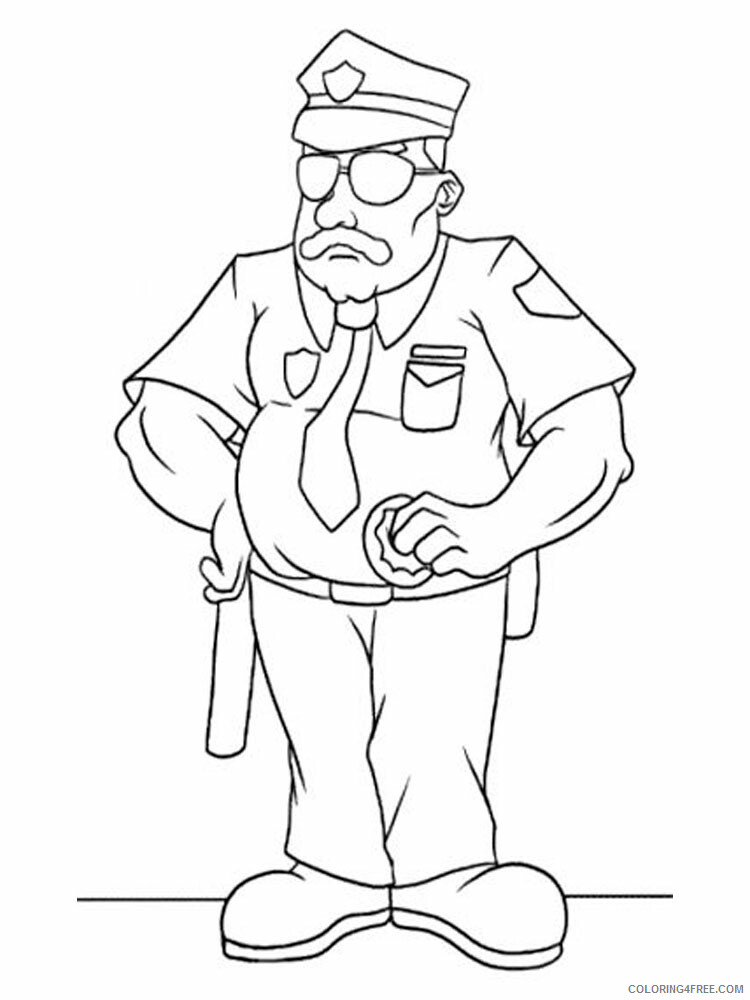 Police Officer Coloring Pages for boys police officer Printable 2020 0817 Coloring4free
