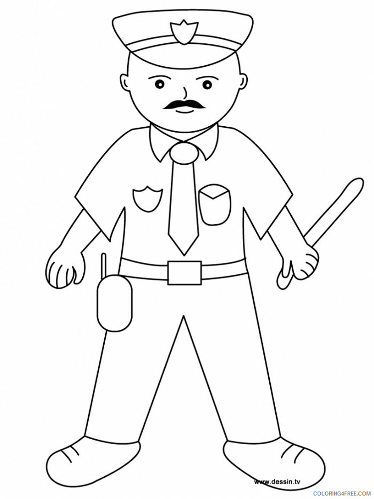 Police Officer Coloring Pages for boys police officer Printable 2020 0819 Coloring4free