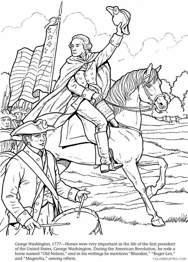 President George Washington Coloring Pages Educational 1777 Printable 2020 1757 Coloring4free