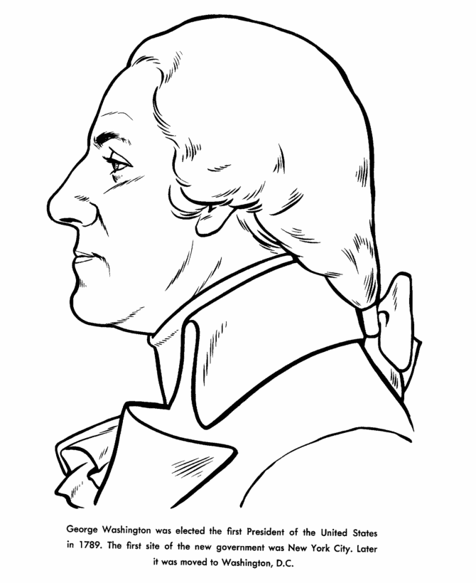 President George Washington Coloring Pages Educational 1789 Printable 2020 1758 Coloring4free