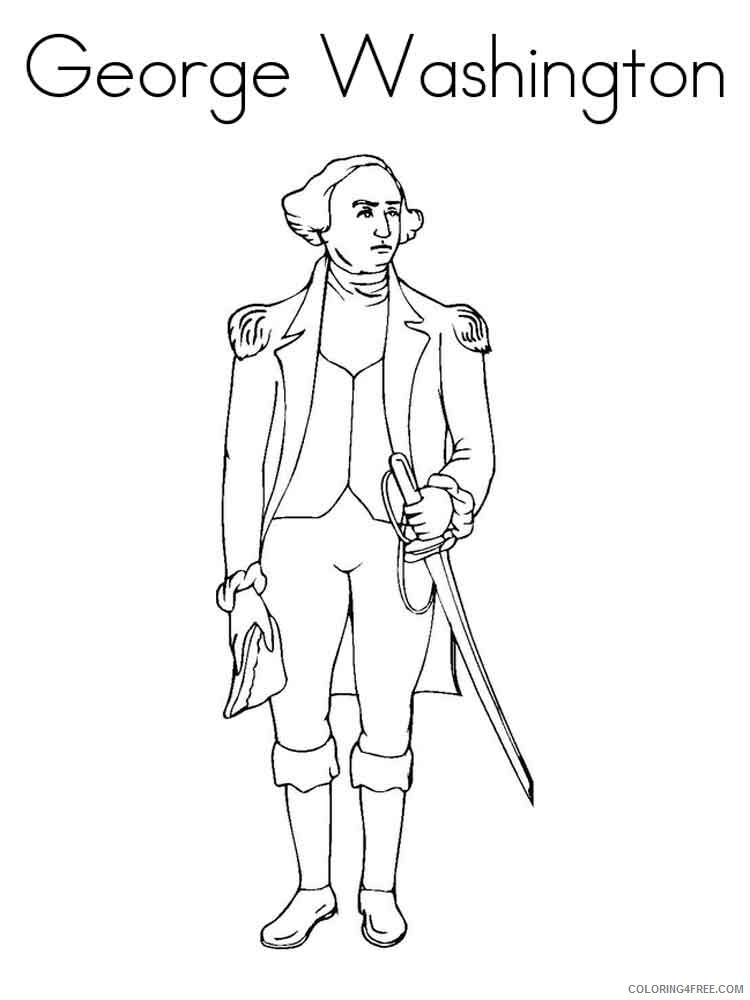 President George Washington Coloring Pages Educational 2 Printable 2020 x1757 Coloring4free