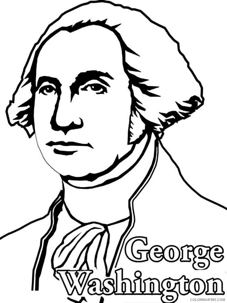 President George Washington Coloring Pages Educational Free Printable 2020 1763 Coloring4free