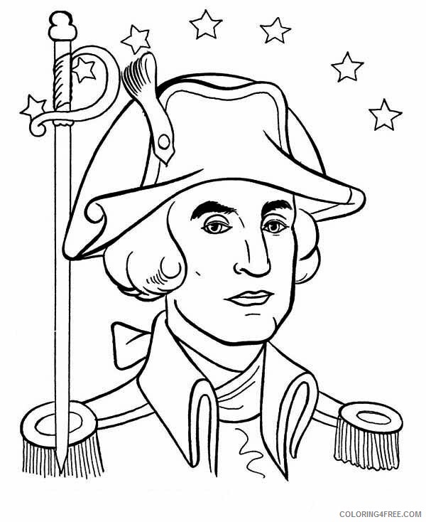 President George Washington Coloring Pages Educational Free Printable 2020 1764 Coloring4free