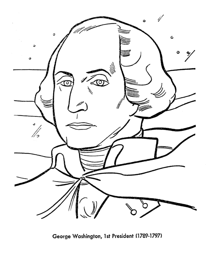 President George Washington Coloring Pages Educational Printable 2020 1765 Coloring4free