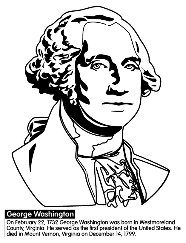 President George Washington Coloring Pages Educational Sheet Printable 2020 1767 Coloring4free