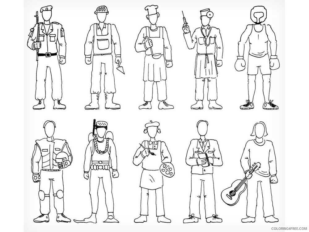 Professions Coloring Pages Educational Professions 28 Printable 2020 1786 Coloring4free