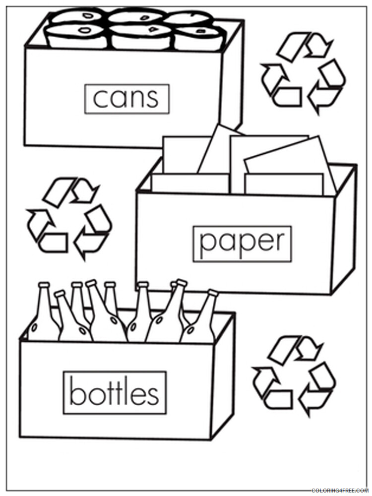 Recycling Coloring Pages Educational Recycling 18 Printable 2020 1804 Coloring4free