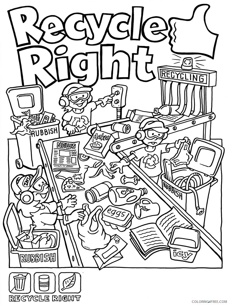Recycling Coloring Pages Educational Recycling 5 Printable 2020 1807 Coloring4free