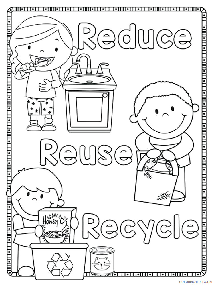 Recycling Coloring Pages Educational Recycling 7 Printable 2020 1808 Coloring4free