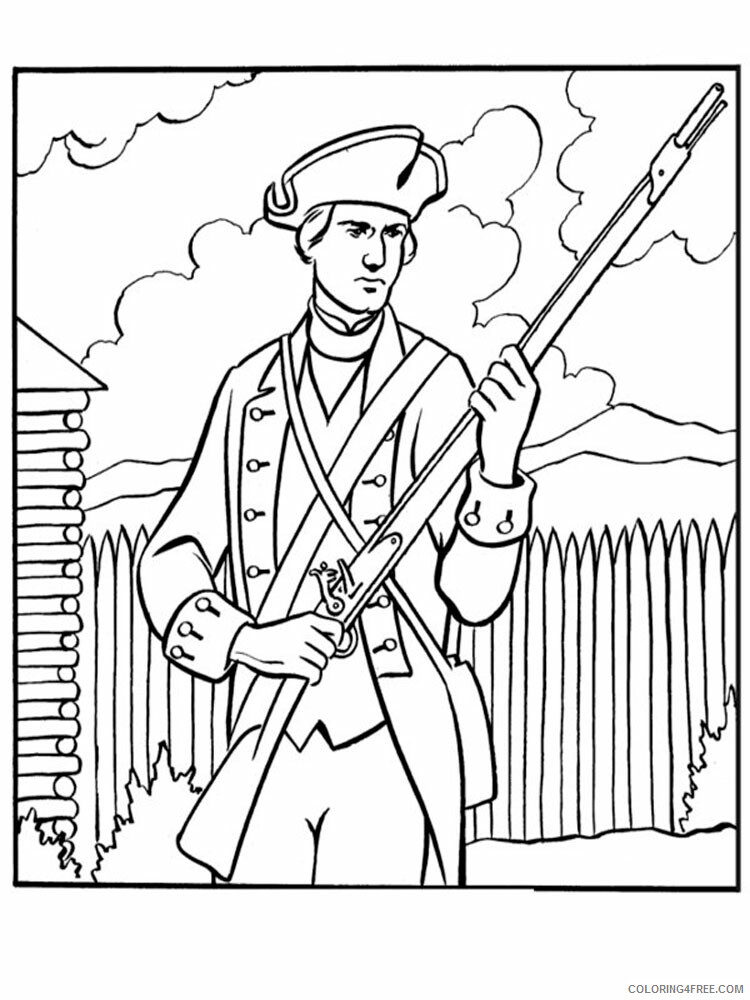 Revolutionary War Coloring Pages Educational Printable 2020 1820 Coloring4free