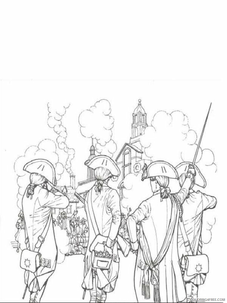 Revolutionary War Coloring Pages Educational Printable 2020 1821 Coloring4free