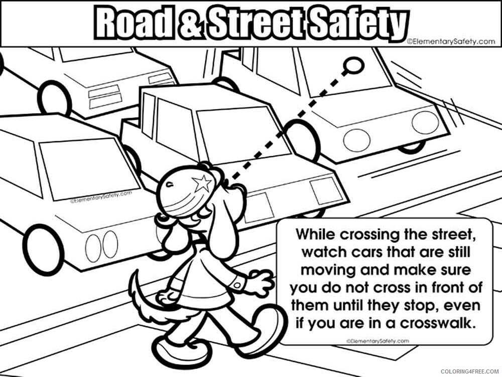 Road and Street Safety Coloring Pages Educational Printable 2020 1824 Coloring4free
