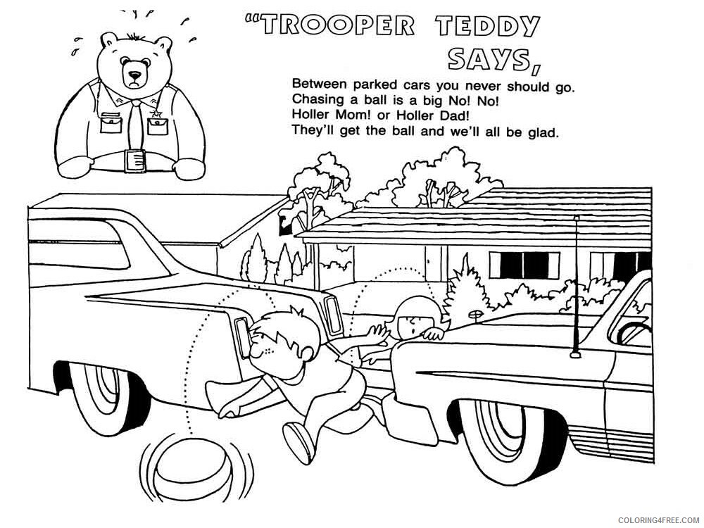 Road and Street Safety Coloring Pages Educational Printable 2020 1825 Coloring4free