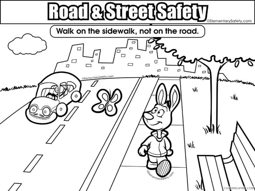 Road and Street Safety Coloring Pages Educational Printable 2020 1829 Coloring4free