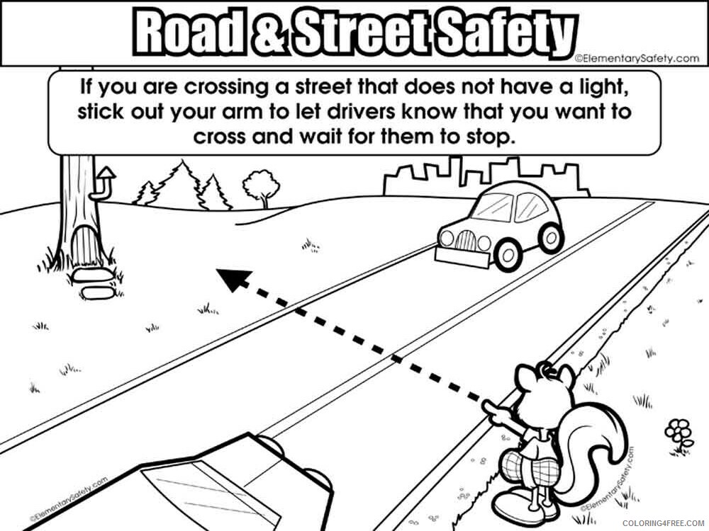 Road and Street Safety Coloring Pages Educational Printable 2020 1832 Coloring4free