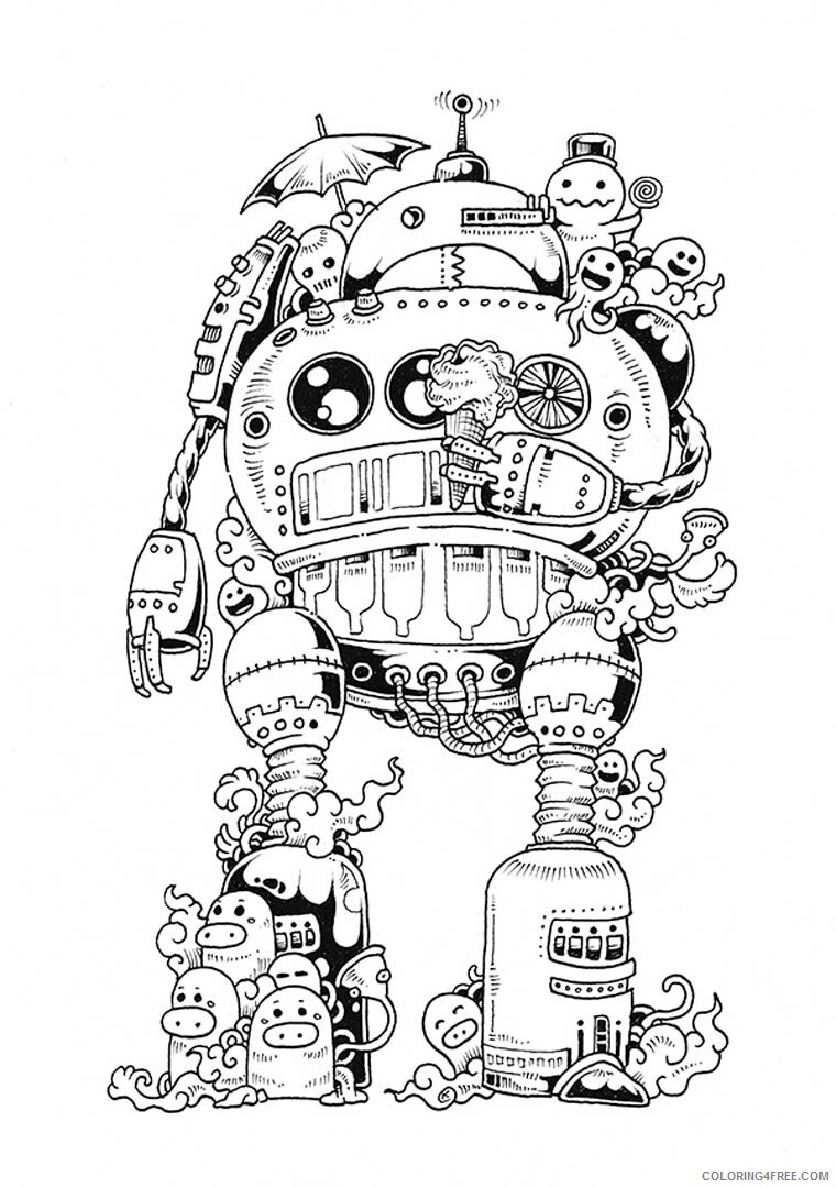 Robots Coloring Pages for boys Complex Robot Printable 2020 0828 Coloring4free