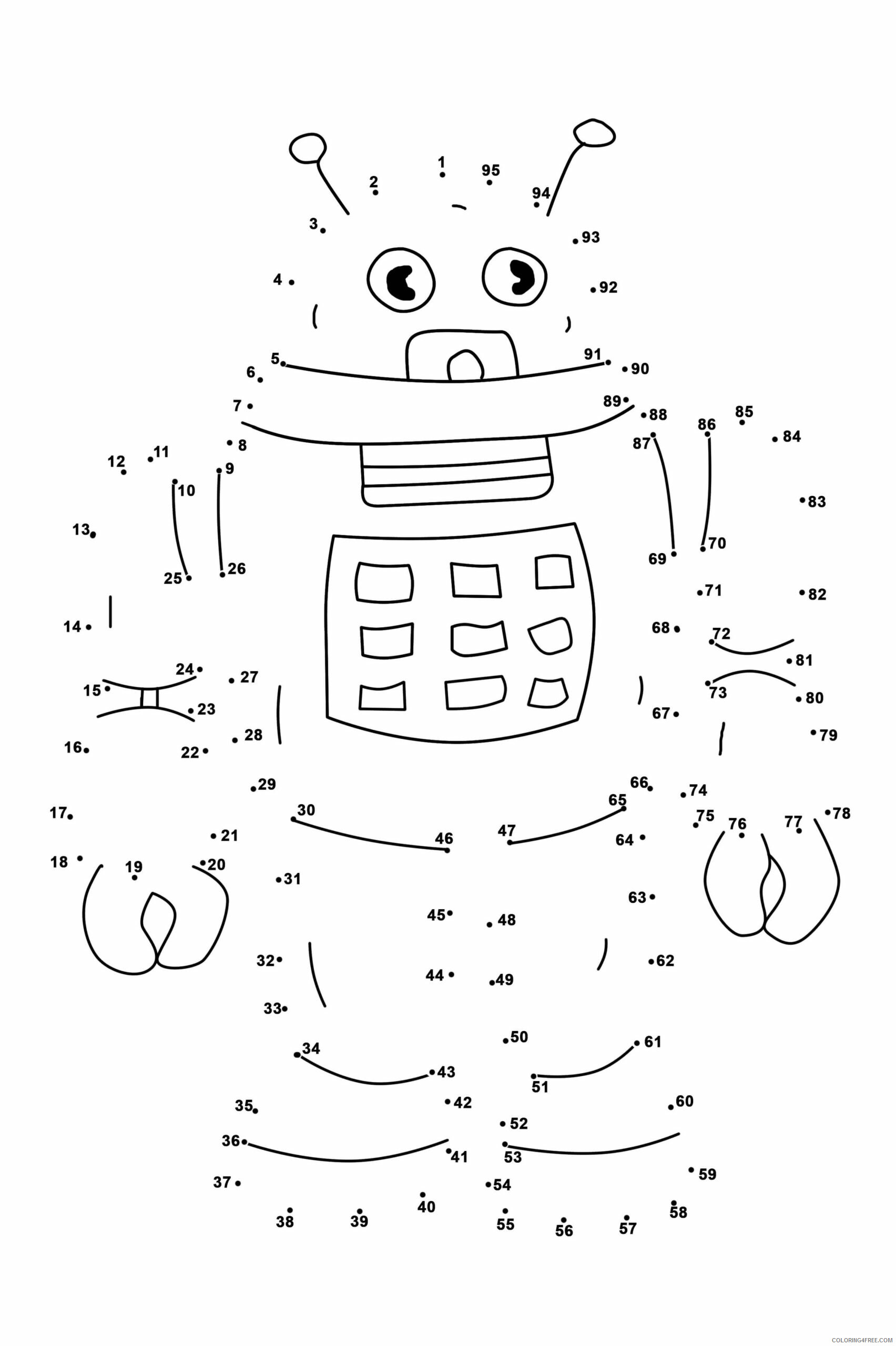 Robots Coloring Pages for boys Connect the Dot Robot Printable 2020 0829 Coloring4free