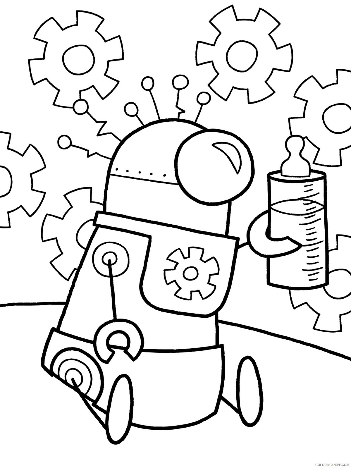 Robots Coloring Pages for boys Cute Robot to Printable 2020 0831 Coloring4free