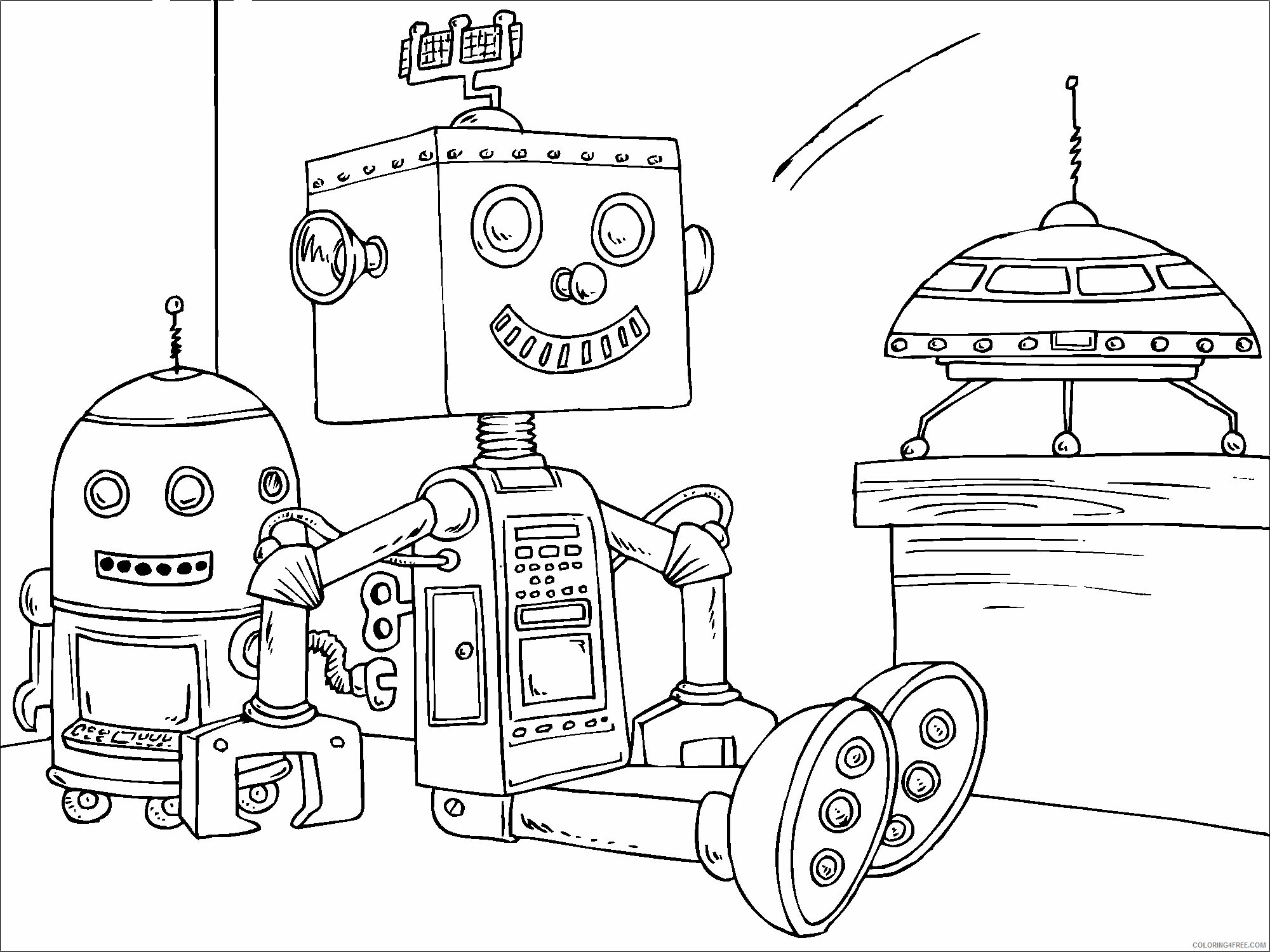 Robots Coloring Pages for boys Free Robot 2 Printable 2020 0832 Coloring4free