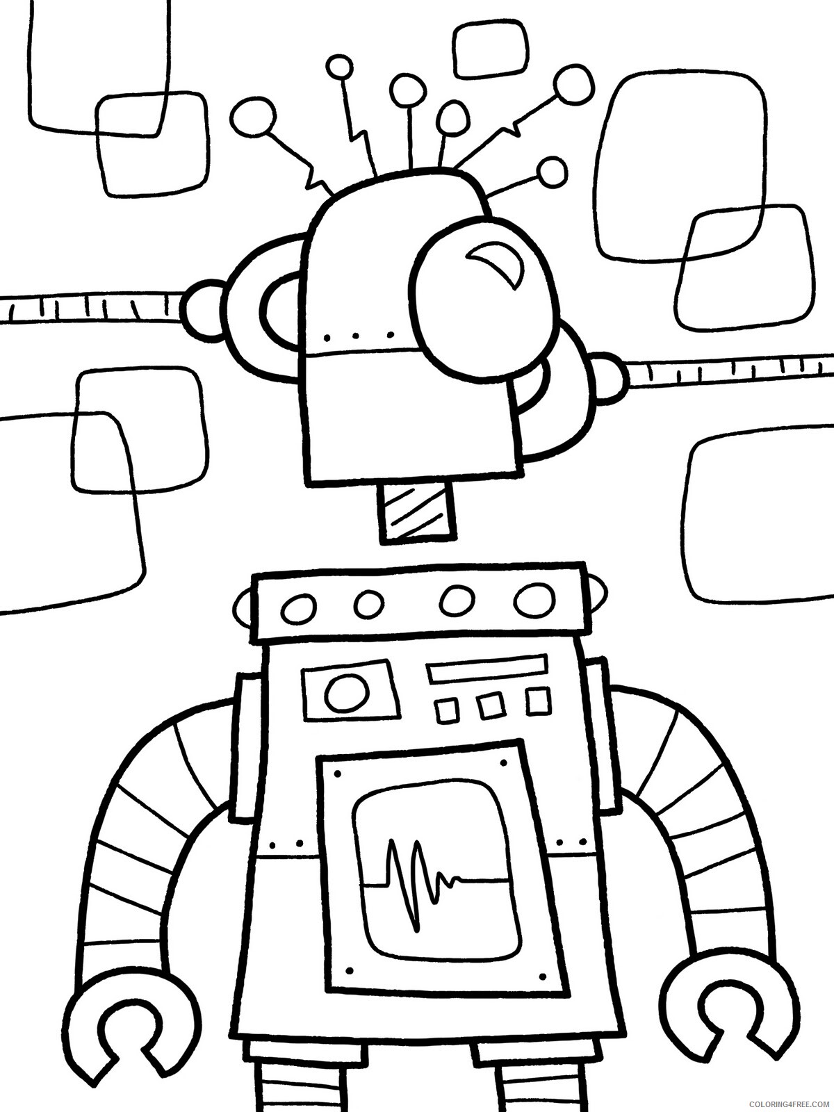 Robots Coloring Pages for boys Free Robot Printable 2020 0835 Coloring4free