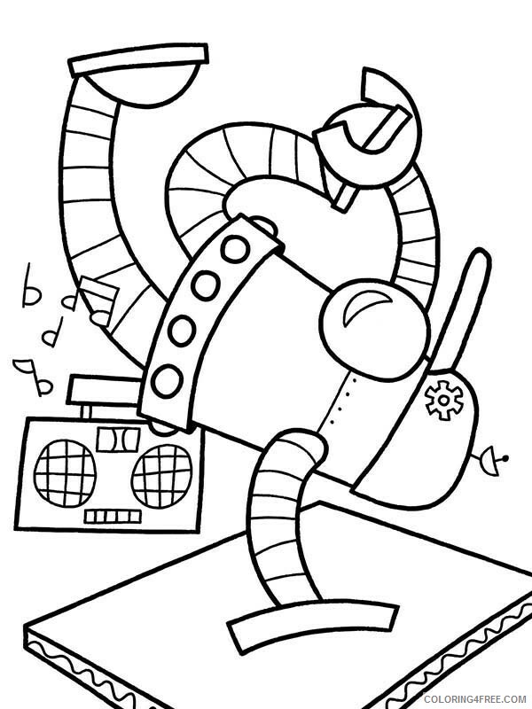 Robots Coloring Pages for boys Robot Dance Printable 2020 0852 Coloring4free