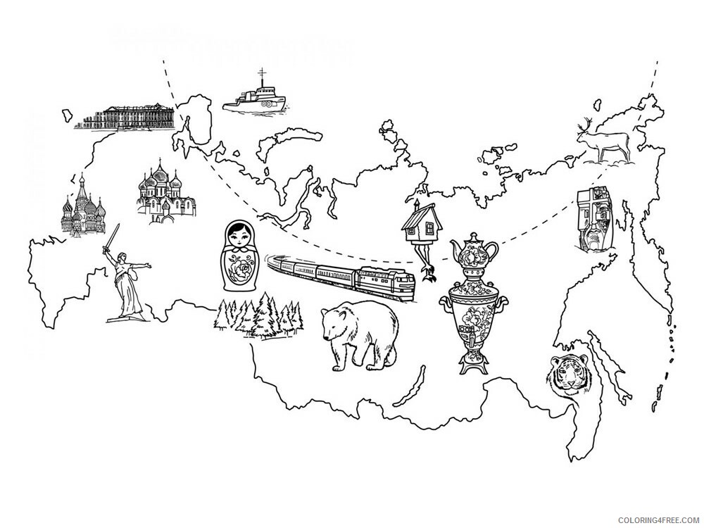 Russia Coloring Pages Countries of the World Educational Printable 2020 601 Coloring4free