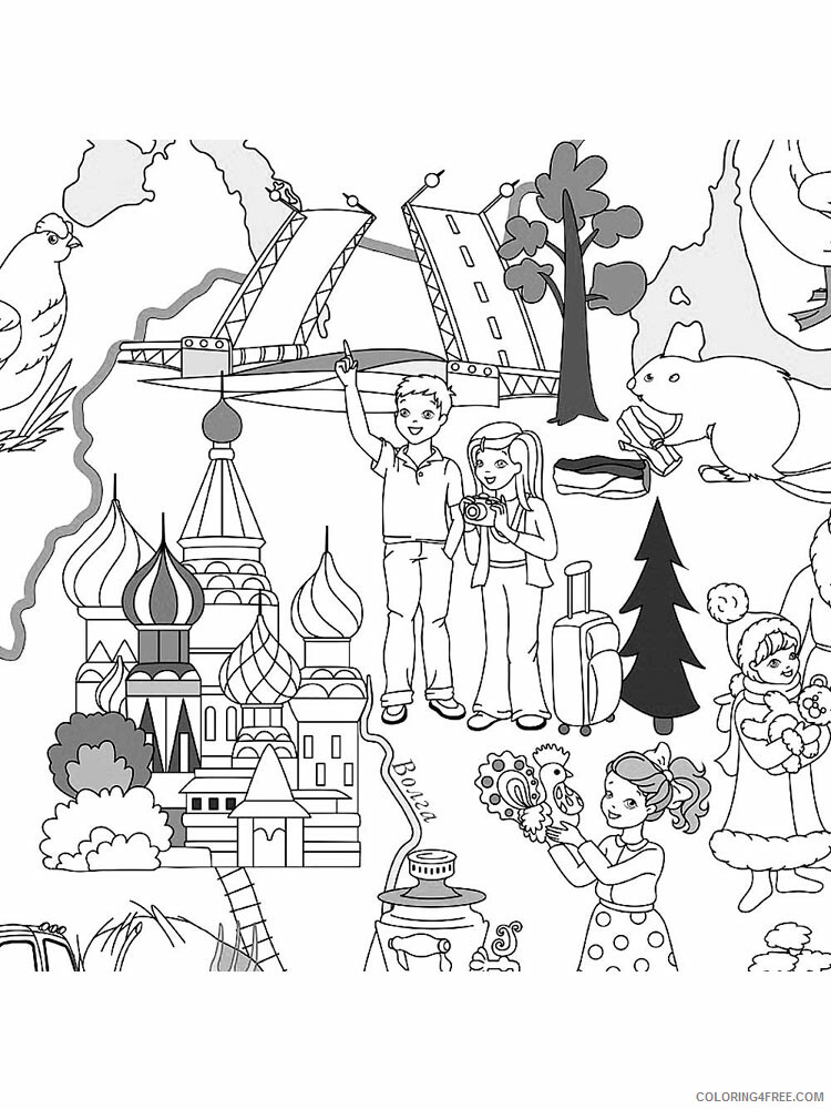Russia Coloring Pages Countries of the World Educational Printable 2020 604 Coloring4free